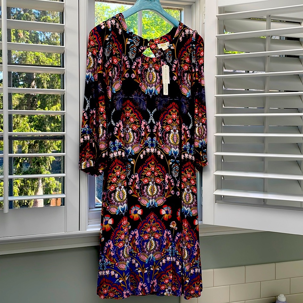 ANTHRO MAEVE GORGEOUS 3/4 sleeve midi dress